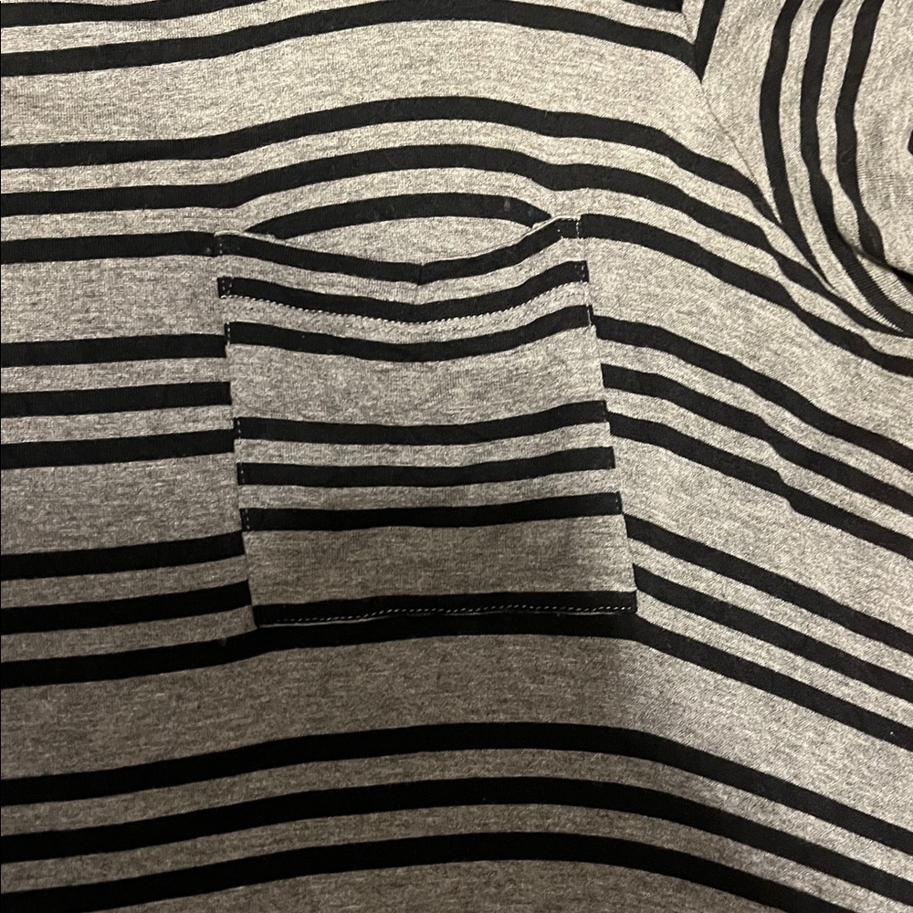 LuLaRoe Gray and Black Striped High Low Dress - Picture 3 of 6